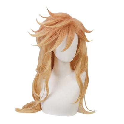 Wholesale Demon Slayer Douma Wig Cosplay 80cm Long Curly Golden Anime Peluca Synthetic Heat Resistant Hair Wig for Party