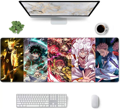 900*400 Large Gaming Demon Slayer Anime Computer Rubber Base Compatible Kimetsu No Yaiba Home Office Long Mouse Pad  Mat