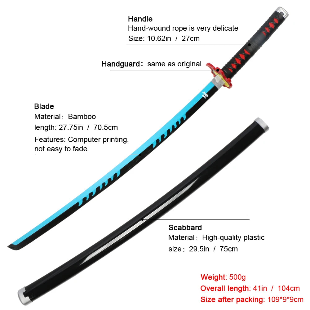 Demon Slayer Metal Katana Anime Sword | Demon Slayer Cosplay Swords