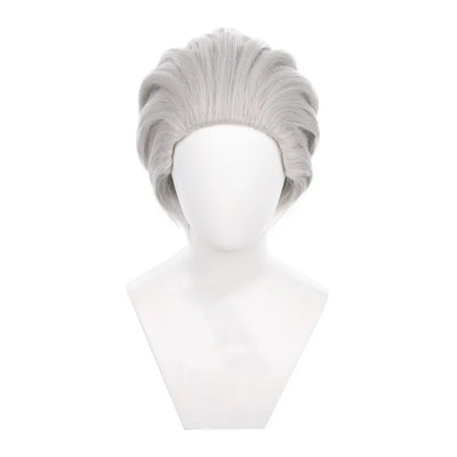 Wholesale Demon Slayer Cosplay 35cm Short Silver Uzui Tengen Wig Synthetic Anime Heat Resistant Cosplay Ponytail Peluca