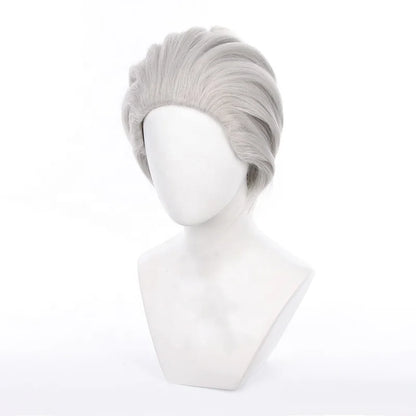 Wholesale Demon Slayer Cosplay 35cm Short Silver Uzui Tengen Wig Synthetic Anime Heat Resistant Cosplay Ponytail Peluca