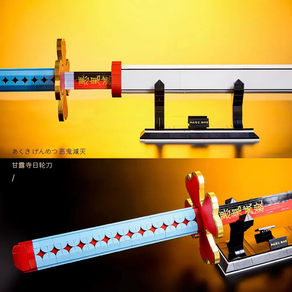 LEGO Demon Slayer Kanroji Mitsuri Sword Model Blade Katana Knife DIY Assembly Plastic Building Blocks Bricks Sets Toys