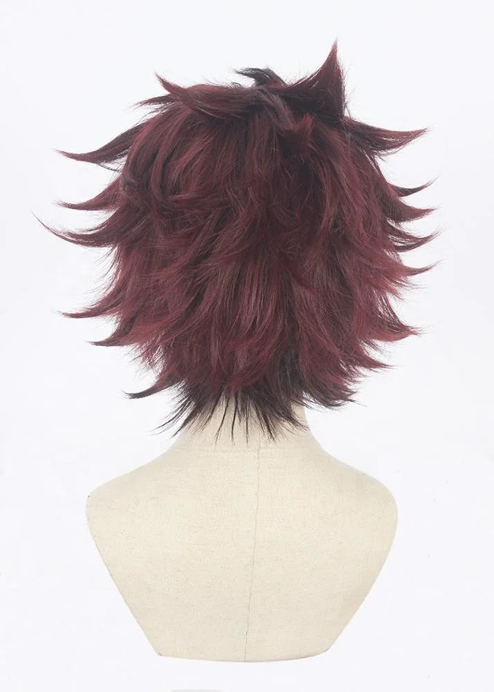 Demon Slayer Peluca Cosplay Kamado Tanjirou Wig Synthetic Anime Hair Wigs