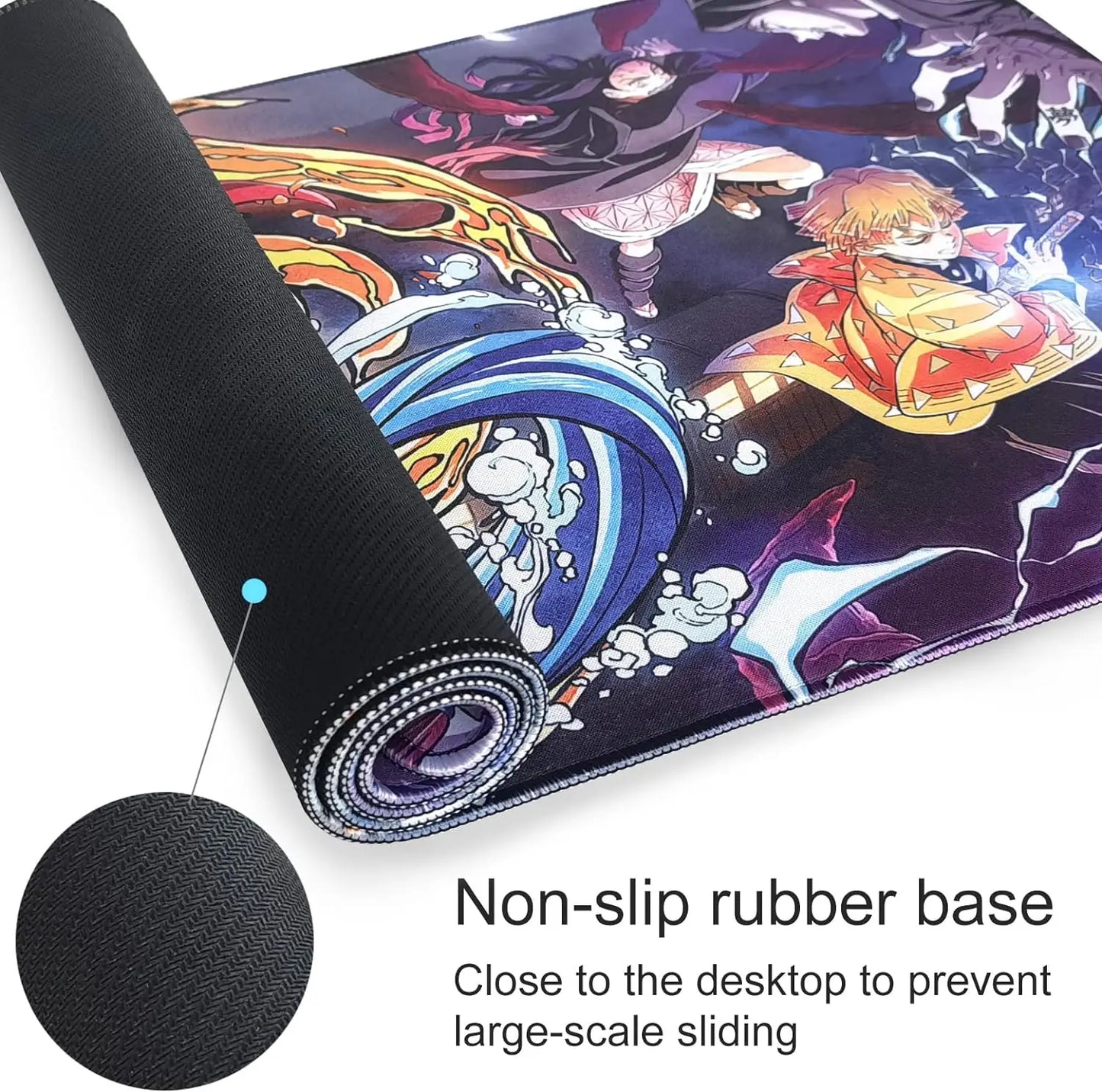 900*400 Large Gaming Demon Slayer Anime Computer Rubber Base Compatible Kimetsu No Yaiba Home Office Long Mouse Pad  Mat