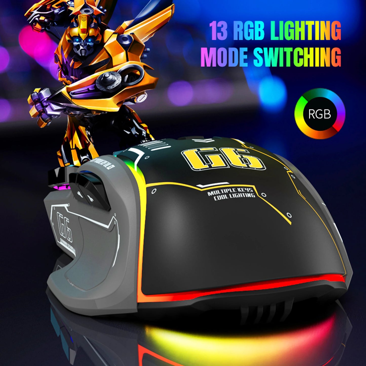 Optimus Prime Limited Edition HXSJ G6 Gaming Mouse With 13 rgb Backlits Megatron/Bumblebee are available too