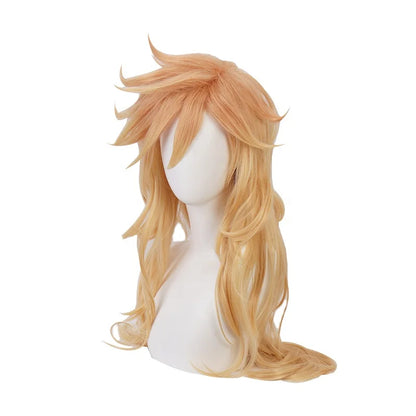 Wholesale Demon Slayer Douma Wig Cosplay 80cm Long Curly Golden Anime Peluca Synthetic Heat Resistant Hair Wig for Party