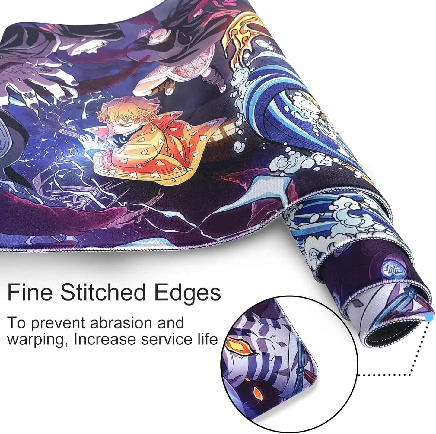 900*400 Large Gaming Demon Slayer Anime Computer Rubber Base Compatible Kimetsu No Yaiba Home Office Long Mouse Pad  Mat