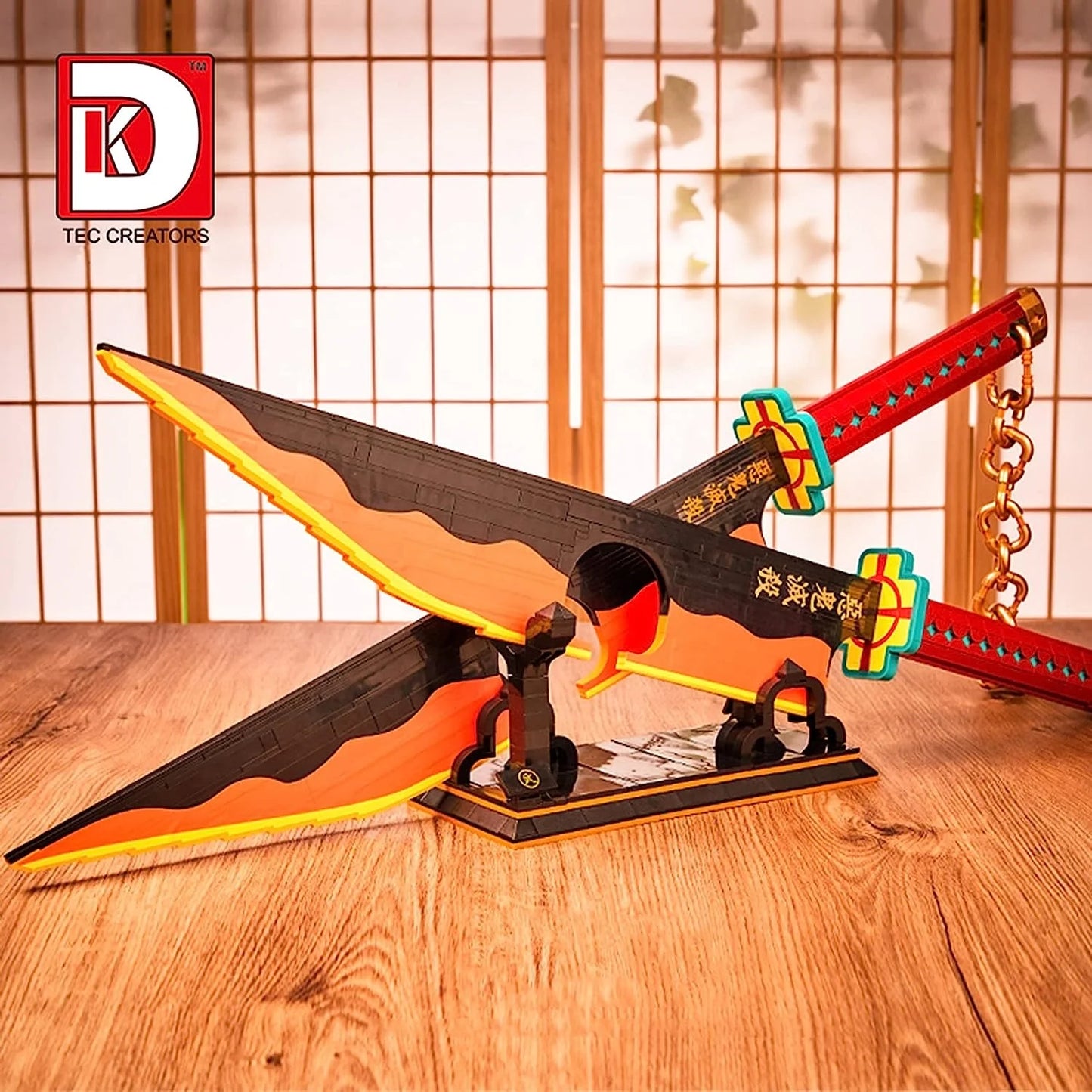 LEGO Demon Slayer Double Blade Tengen Uzui Katana Sword Model Cosplay Anime Collecting DIY Building Block Brick Toys Sets