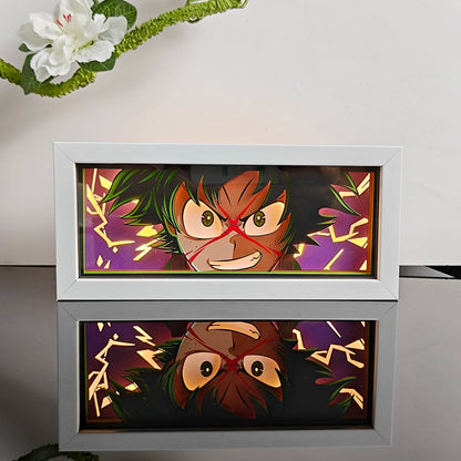 3D Animal Paper Light Box Cut UV Printing Demon Slayer LED Lights Wedding Bedroom Night Desk Lamp