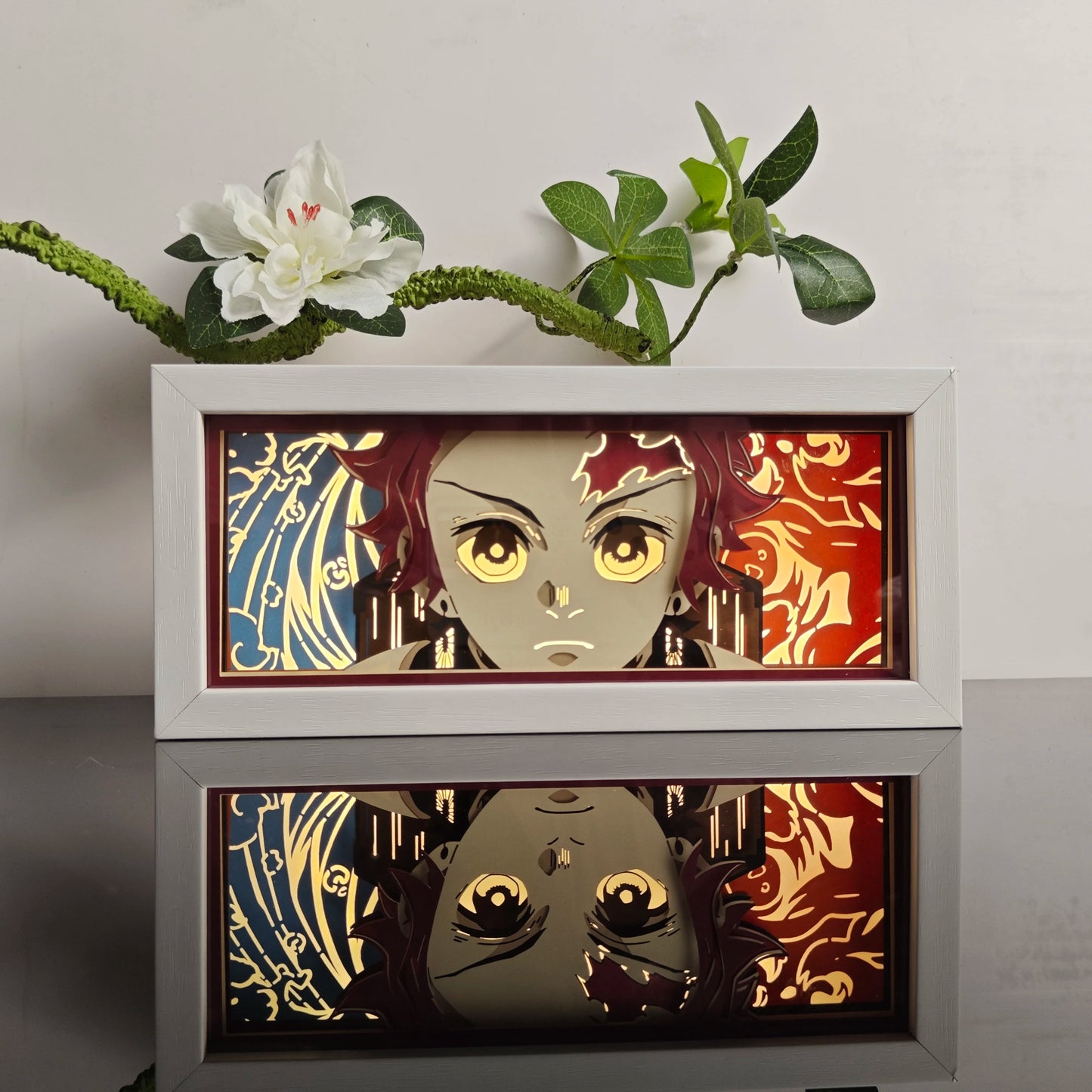 3D Animal Paper Light Box Cut UV Printing Demon Slayer LED Lights Wedding Bedroom Night Desk Lamp