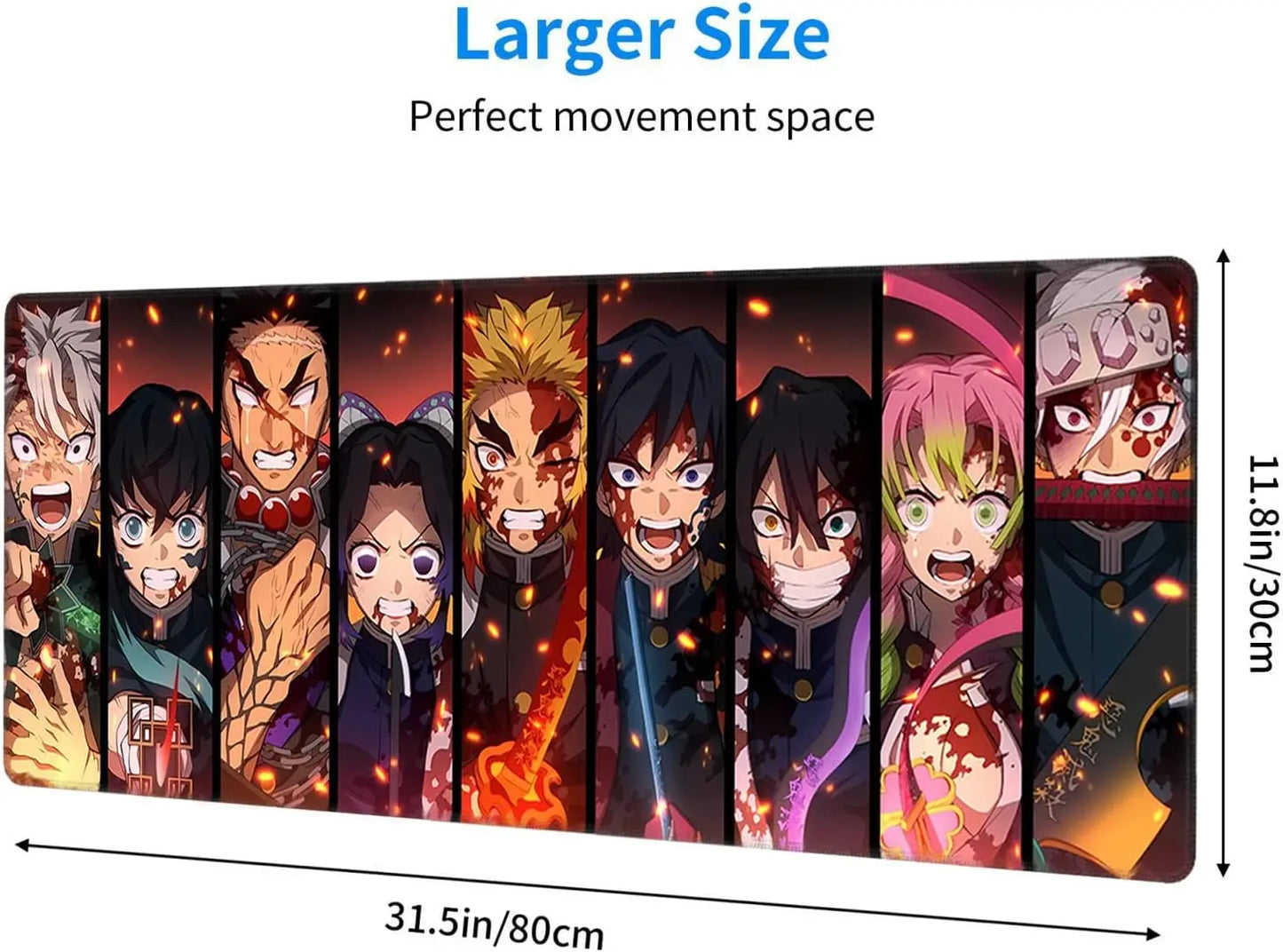 High Quality Compatible Demon Slayer Anime Gaming Large Mouse Pad Rubber Mat Computers Desktop PC Laptop Office Big Mouse Pad