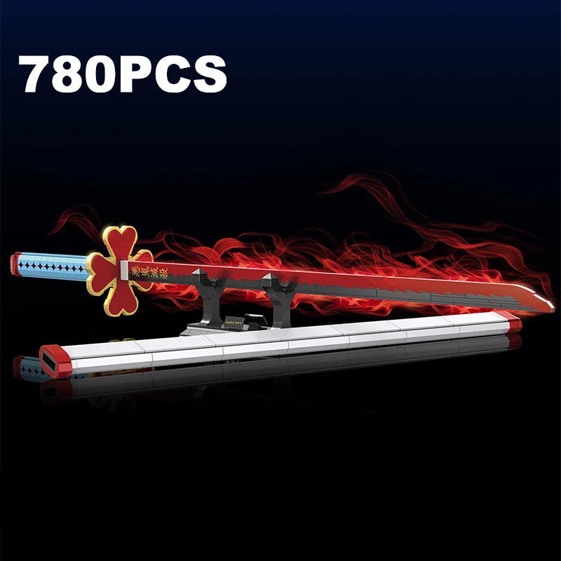 LEGO Demon Slayer Kanroji Mitsuri Sword Model Blade Katana Knife DIY Assembly Plastic Building Blocks Bricks Sets Toys