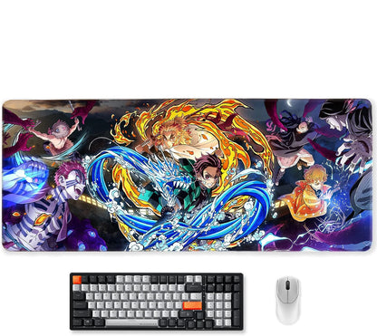 900*400 Large Gaming Demon Slayer Anime Computer Rubber Base Compatible Kimetsu No Yaiba Home Office Long Mouse Pad  Mat