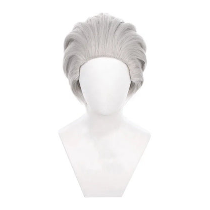 Wholesale Demon Slayer Cosplay 35cm Short Silver Uzui Tengen Wig Synthetic Anime Heat Resistant Cosplay Ponytail Peluca