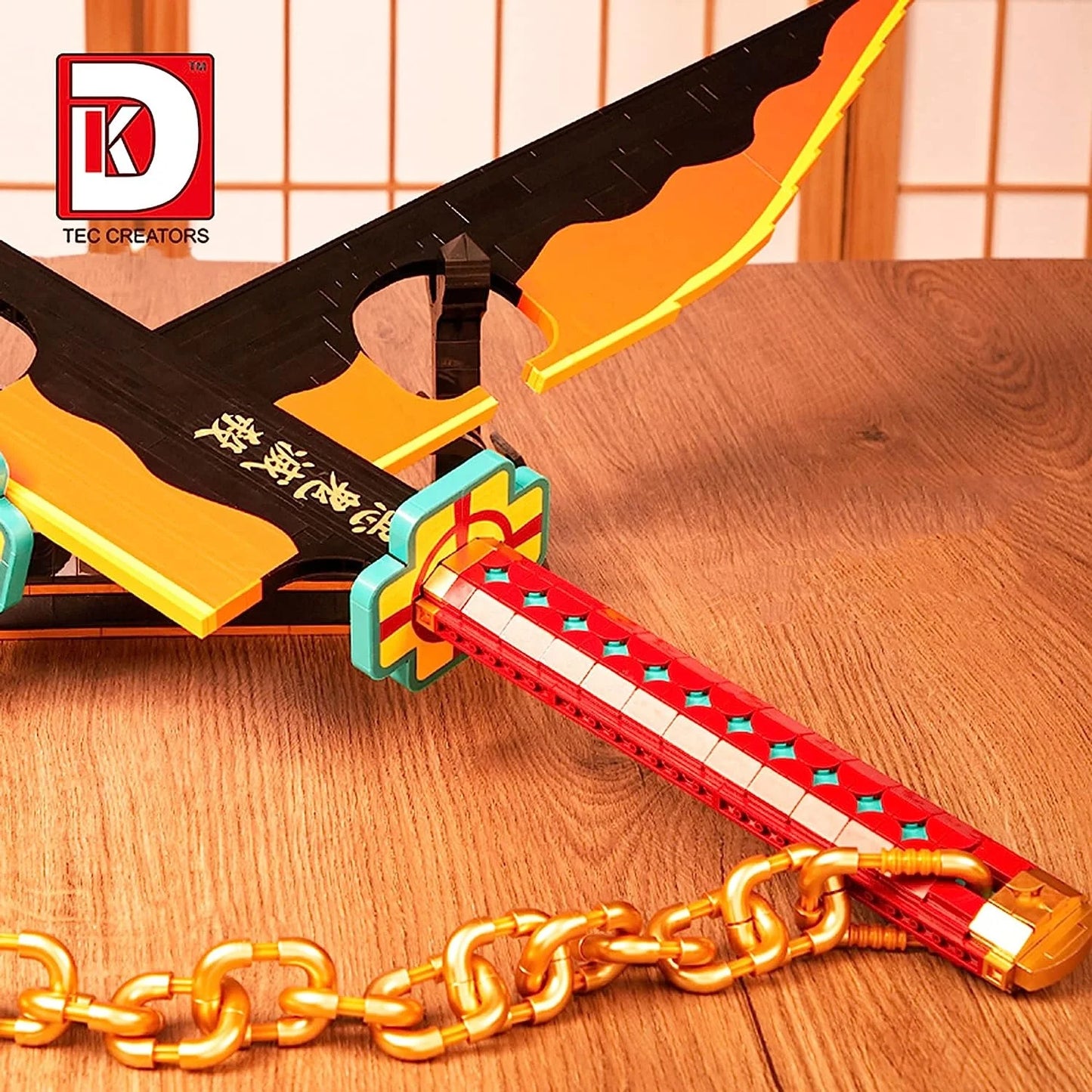 LEGO Demon Slayer Double Blade Tengen Uzui Katana Sword Model Cosplay Anime Collecting DIY Building Block Brick Toys Sets