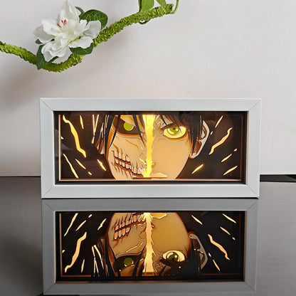 3D Animal Paper Light Box Cut UV Printing Demon Slayer LED Lights Wedding Bedroom Night Desk Lamp