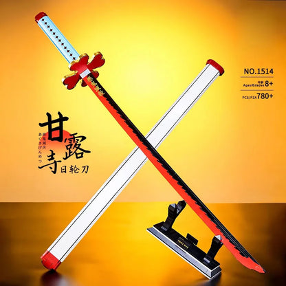 LEGO Demon Slayer Kanroji Mitsuri Sword Model Blade Katana Knife DIY Assembly Plastic Building Blocks Bricks Sets Toys