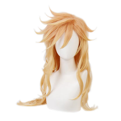 Wholesale Demon Slayer Douma Wig Cosplay 80cm Long Curly Golden Anime Peluca Synthetic Heat Resistant Hair Wig for Party