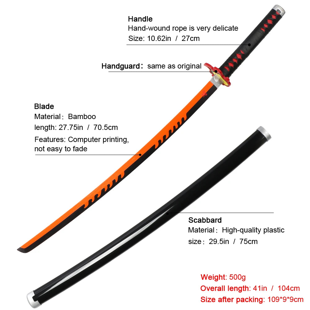 Demon Slayer Metal Katana Anime Sword | Demon Slayer Cosplay Swords